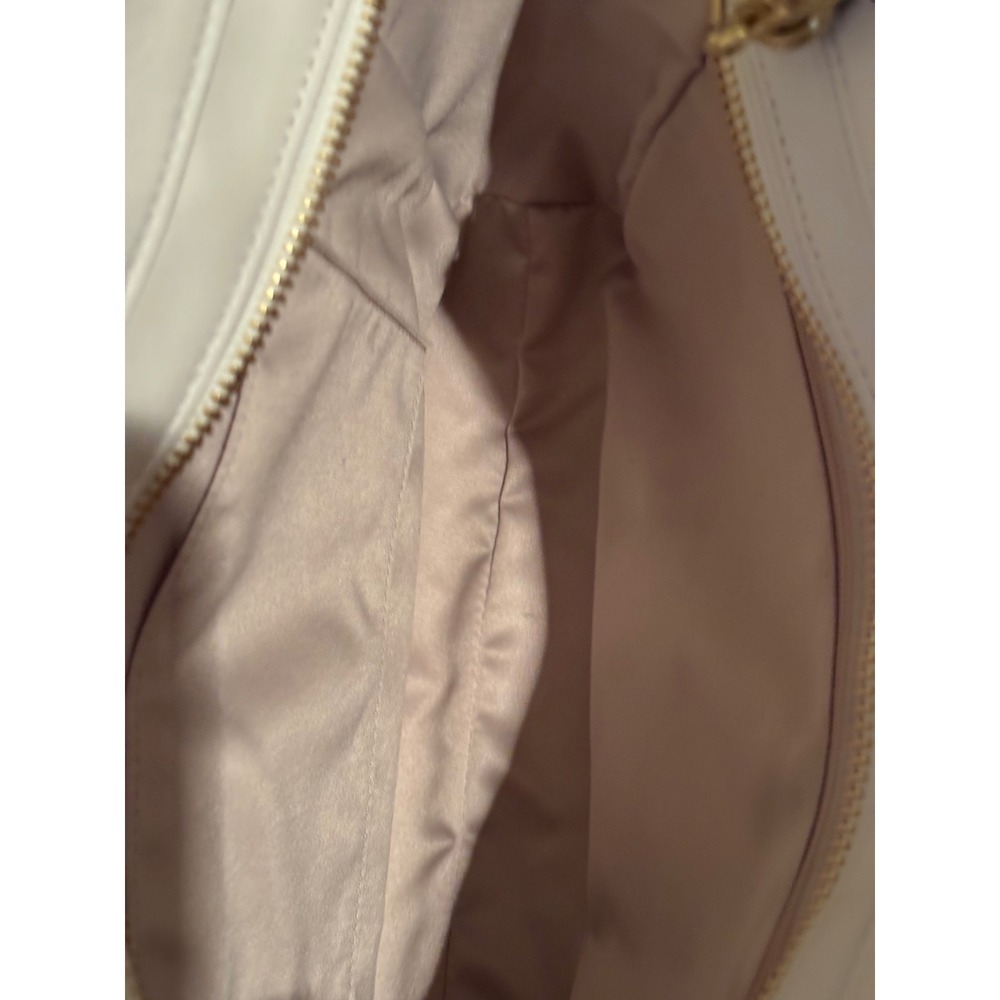 Coach White Pebbled Leather Tote Bag Gold Hardware Crossbody Bag‎ vintage - Picture 6 of 7